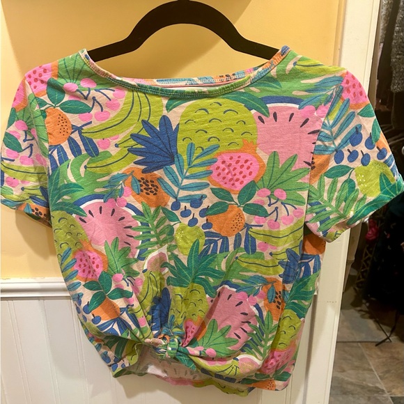 Boden Kids tie-front tropical tee. Size 13-14 - Picture 3 of 3